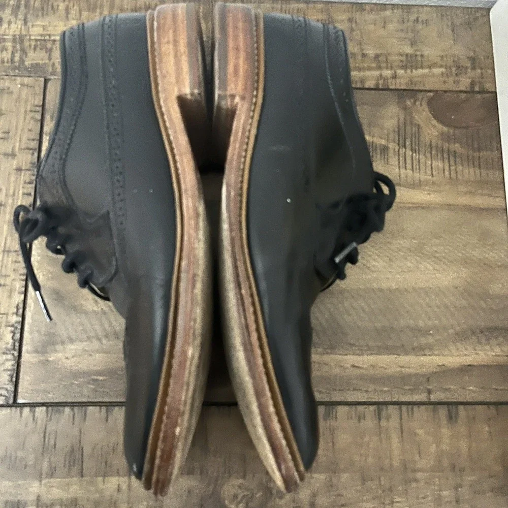 Frye Black Leather Oxford Wingtip Lace Up Men's‎ Dress Shoe Size 10D
